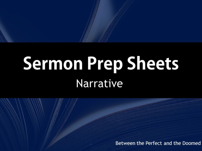 Sermon Preparation Sheets - Narrative